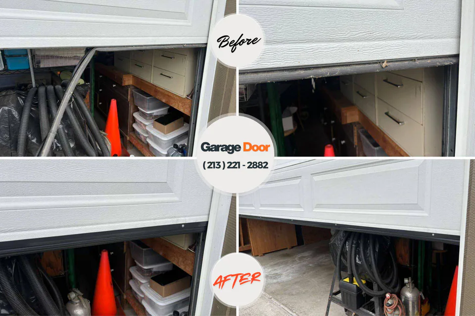 Before and after: garage door repair Scenic Oaks, TX